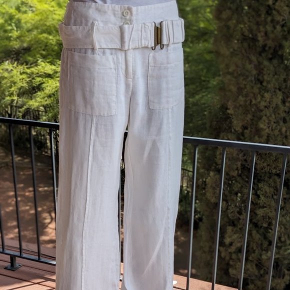 Linen Twelfth street by Cynthia Vincent wide leg paints with belt. size 6 - Picture 1 of 7